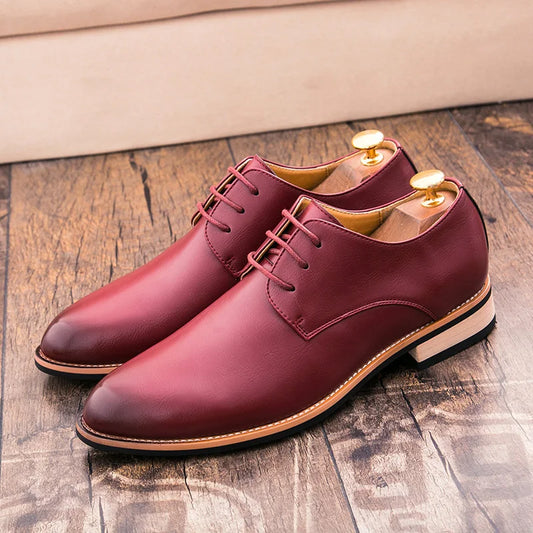 Classic Dress Shoes For Men Matt Lace Up Derbies Man Formal Leather