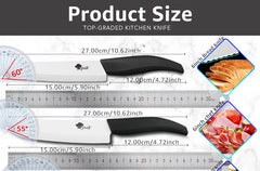 Ceramic Knives Kitchen knives 3 4 5 6 inch Chef knife Cook Set+peeler white zirconia