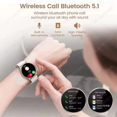 New Smart Watch 1.32 inch HD AMOLED Screen Bluetooth Call Health Monitoring Alarm Clock Fashion Watch Men Women For Android IOS
