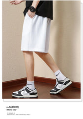 Men's Bermuda Shorts Loose Straight Barrel Beach Shorts Fashion Knitted