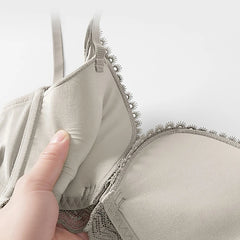 Fashionable Comfortable Women Front Button Solid Color Underwear No Steel Ring