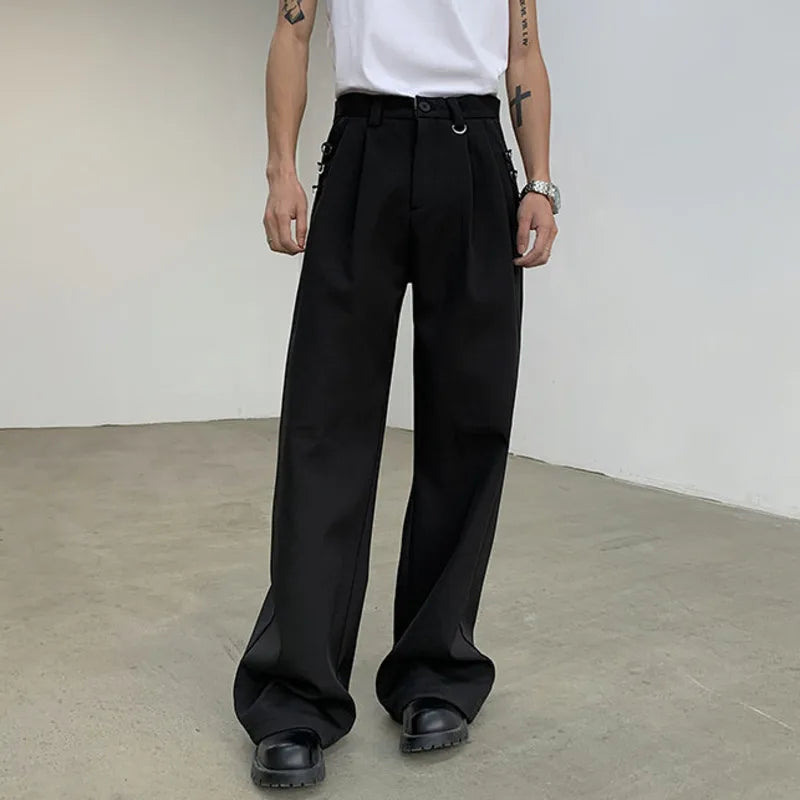 Suit Pants Straight Wide Leg Men Loose Wide Leg Casual Fashion Male Trousers