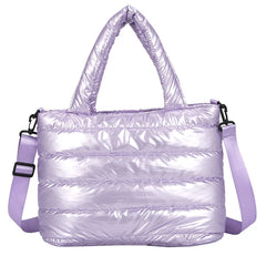 Women Winter Handbags Mobile Space Glossy Female Down Bags Cotton-padded