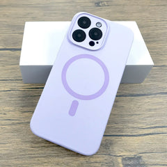 Silicone Rubber Case For iPhone 16 15 14 13 12 Pro Max 16Pro 15Pro 14Pro 13Pro iPhone15 For Magsafe Mag Safe Charge Cover