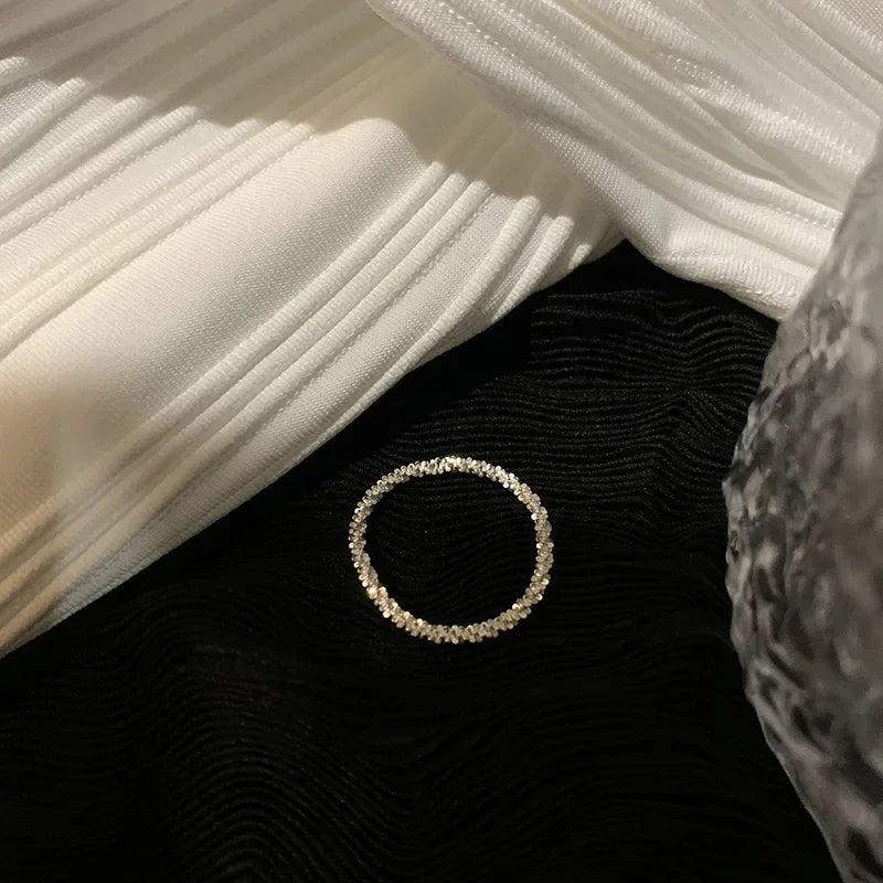 Silver Colour Sparkling Rings for Women Fashion Jewelry Wedding Party Birthday Gift