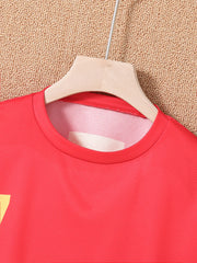 2025 Youth and Children Red and Green Splicing Color No. 7 Legend Quick-drying Sports Football Suit Set