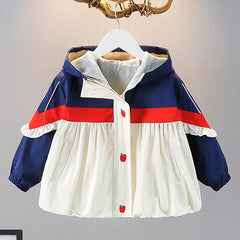 Baby Girls Jackets for Kids Coats Spring Autumn Patchowork Outfits Childeren Clothes