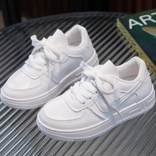 2023 Sneakers Kids Solid White Shoes for Boys and Girls Casual Sports Board Shoes Spring Autumn Chaussures