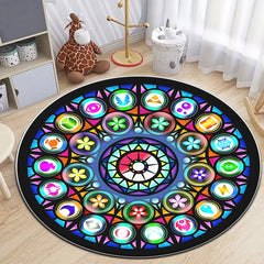 Pokemon Cartoon HD Printed Round Carpet Dropshipping Rug for Living Room Area Rug