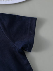 2PCS Infant Baby Boy Clothes Set White Short Sleeves T-shirt Shorts Summer Daily Casual Outfit for Toddler Suits