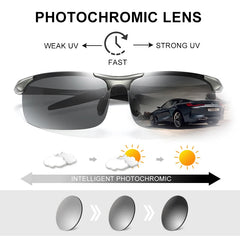 Sunglasses Men Polarized Day Night Driving Chameleon Glasses Anti-Glare