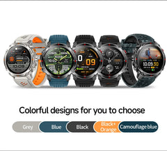 Outdoor Military Smart Watch Men Built-in GPS 1.46" AMOLED Compass Altimeter BT Call 3ATM Waterproof Clock LED Sports Smartwatch