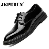 Pointed Toe Men Shoes Casual Black Business Formal Shoes Luxury Oxford Shoes