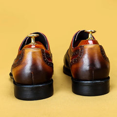 Colorblocking Oxford Dress Men Shoes Wedding Formal Man Shoe Party Office Business Designer Genuine Leather Shoes Men