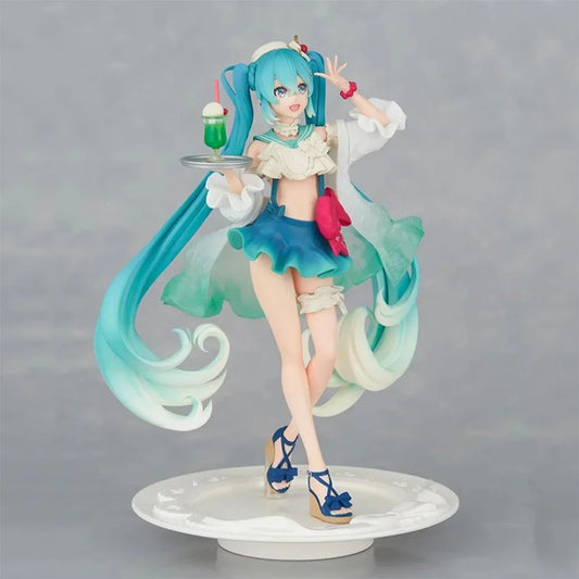 New Hatsune Miku figure Soda cream dress The Props Desktop Decoration Collection PVC Model Toys Kids Gifts