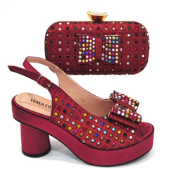 Matching Shoes and Bags: Gold Party Shoe and Bag Set for Wedding Italy Style Italian