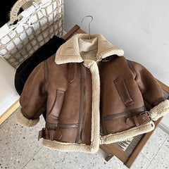 Children Velvet Warm Jackets Fashion Baby Kids Fleece Outwear