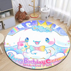 Cartoon HD Printed Round Carpet for Living Room Rugs Camping Picnic Mats