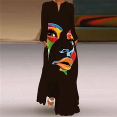 Formal attire Dresses: Long Dress Women Black Long Sleeve Loose Elegant Dresses