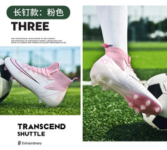Mens Soccer Cleats High Ankle Football Shoes Long Spikes Outdoor Soccer