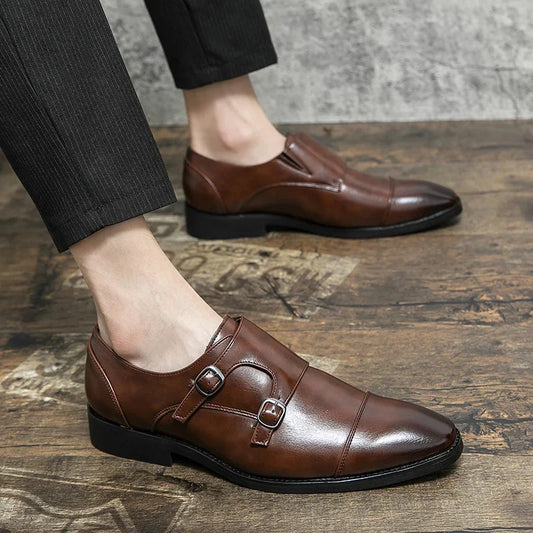 Formal Slip On Men Dress Shoes Classic Leather Oxfords For Wedding Party
