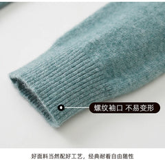 Merino Wool Hot Cardigans Men Lapel Pullover Long Sleeve POLO Neck Sweaters