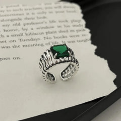 925 Sterling Silver Rings Party Jewelry Vintage Charm Double Layer