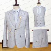 Prom Suits for Men: Men Linen Suits Formal Business Orange Blue Retro Classic Plaid