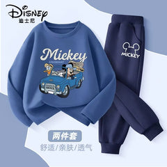 Autumn Baby Girl Boy Clothes Set Children Disney Mickey Printing Sweatshirt Top and Pants Bottom 2 Pcs Suit Cotton Tracksuit