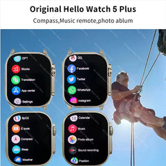 Smartwatch 2026 Original Hello Watch 5 Plus ULTRA3 49mm HD AMOLED 4G ROM NFC DeepSeek GPS Compass Bluetooth Call Clock Men Women