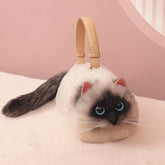 Women Exquisite Shoulder Underarm Bags Siamese Cat Bag Plush Cute Plush