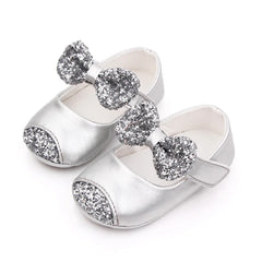 Baby Girl Shoes Cute Princess Bowknot Soft PU Mary Jane Shoes Anti-slip Sole