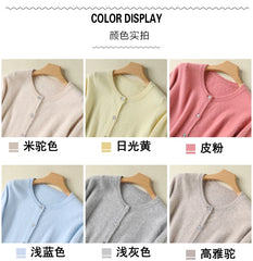 Women Cardigan Large Size Warm Pure Mink Cashmere Sweaters O-neck Loose Coat