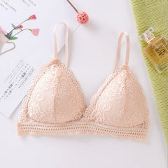 French Beautiful Back Bra Women'S Thin Lace Beautiful Back Bra No Steel Ring Sling
