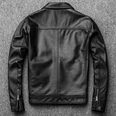 leather jacket casual denim leather coat leather coat PU washed leather, leather soft
