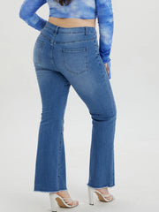 Spring Plus Size Light Blue Jeans for Women Curvy Stretchy Women Jeans