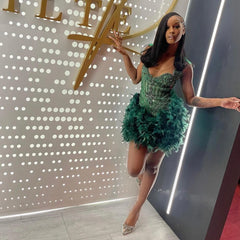 Homecoming Dresses: Luxury Beaded Diamond Women Cocktail Dress