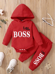 0-24 Months Newborn Baby Boy 2PCS Clothes Set Letter Print Long Sleeve Hoodie Romper+Pants Toddler Boy Cute Spring&Autumn Outfit