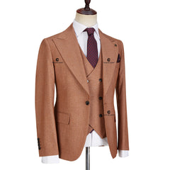 Tuxedo for Mens: Brown Suits For Men Tailor-Made Wedding Groom 3 Pieces