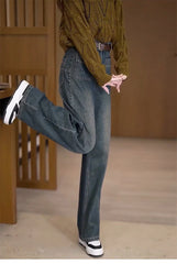 Y2k Jeans Large Size Retro Straight Leg Women's Jeans Loose High Waist Thin