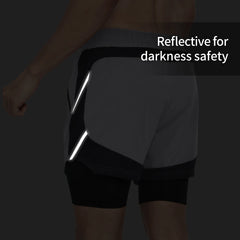 Men's 7" Running Shorts 2 in 1 Quick Dry Athletic Training Exercise Jogging