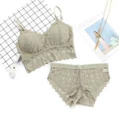 Women's Bra Set Beauty Back Tops Lace Push-up Bras and Panty Sets