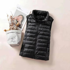Down Jacket Women Sleeveless Ultra Light Down Vests Slim Jacket Girl Gilet Lightweight