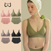 Bra and Panties No Wires Jelly Muscle Bra Comfortable Underwear Set for Women