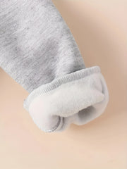 Newborn Baby Boy Long Sleeve Fleece Hoodie with Cartoon Letter Heart Print Casual Sports Pants Set Autumn Winter