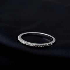 4 Pcs 925 Sterling Silver Wedding Band Solitaire Eternity Stacking Rings for Women