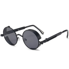 Classic Steampunk Sunglasses for Men and Women Retro Round Metal Frame Sunglasses