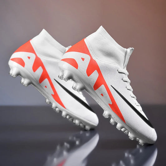 Men Soccer Cleats High Ankle Football Boots TF/FG Training Outdoor Long Spikes