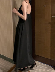 Homecoming Dresses: Women Spaghetti Strap A-Line Vintage Solid Party Black
