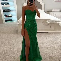 Formal attire Dresses: Maxi Dresses Fashion Lady Shiny Backless Evening Dress